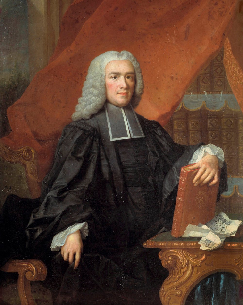 Portræt af Nicolas Rene Berryer (1703-1762) politiløjtnant Maleri af Jacques Francois (Jacques-François) Delyen (1684-1761) 1700-tallet søn. 1,05x1,38 m Troyes, Museum of Fine Arts - Portræt af Nicolas Rene Berryer (1703-1762) Generalløjtnant o af Jacques François Delyen