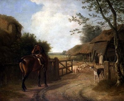 Daniel Beale på sin gård i Edmonton med sin yndlingshest af Jacques Laurent Agasse