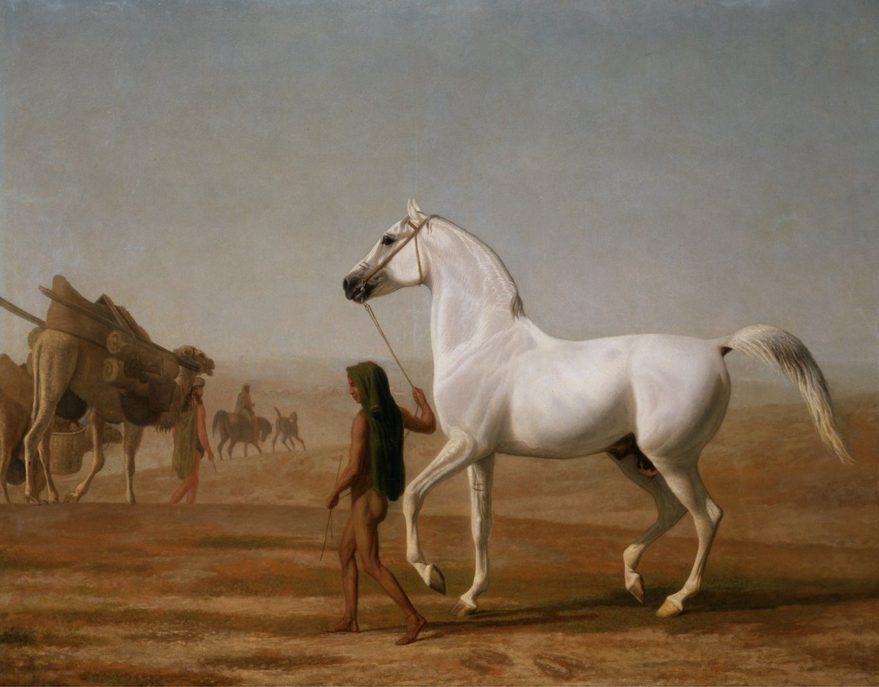 Wellesley Grey Arabian førte gennem ørkenen af Jacques-Laurent Agasse