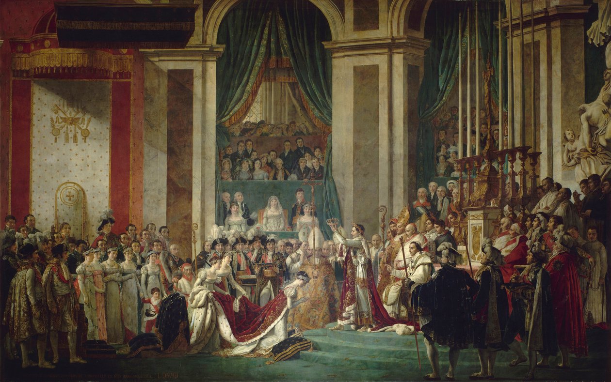 Kroningen af ​​kejseren og kejserinden, 2. december 1804 af Jacques Louis David
