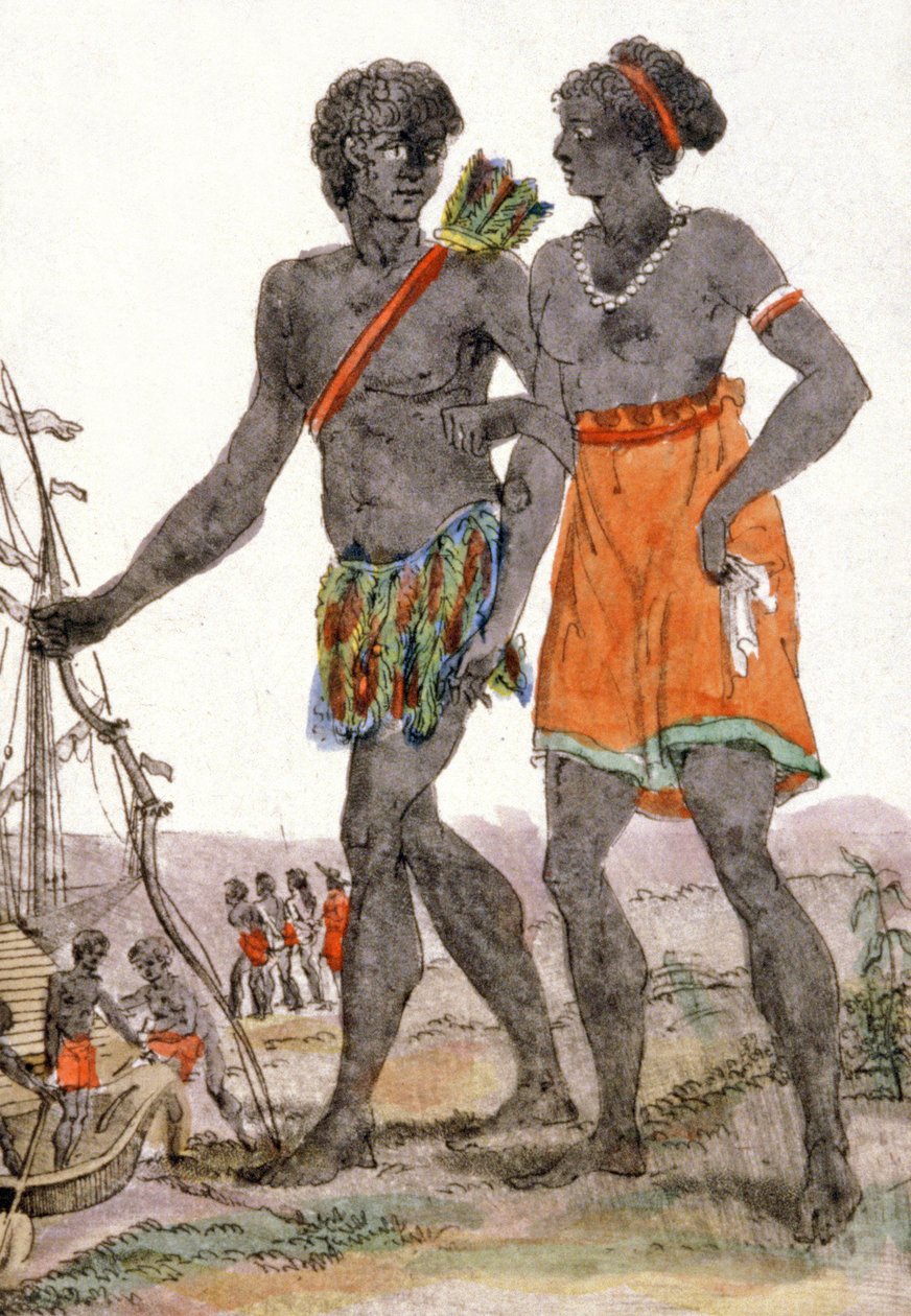 Mand og kvinde fra Senegal af Jacques (after) Grasset de Saint Sauveur