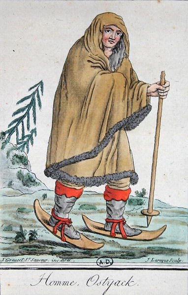 Ostyak mand på ski af Jacques (after) Grasset de Saint Sauveur