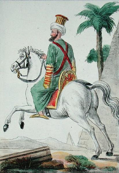 En Mameluk fra Cairo i Egypten i 1801, illustration fra 