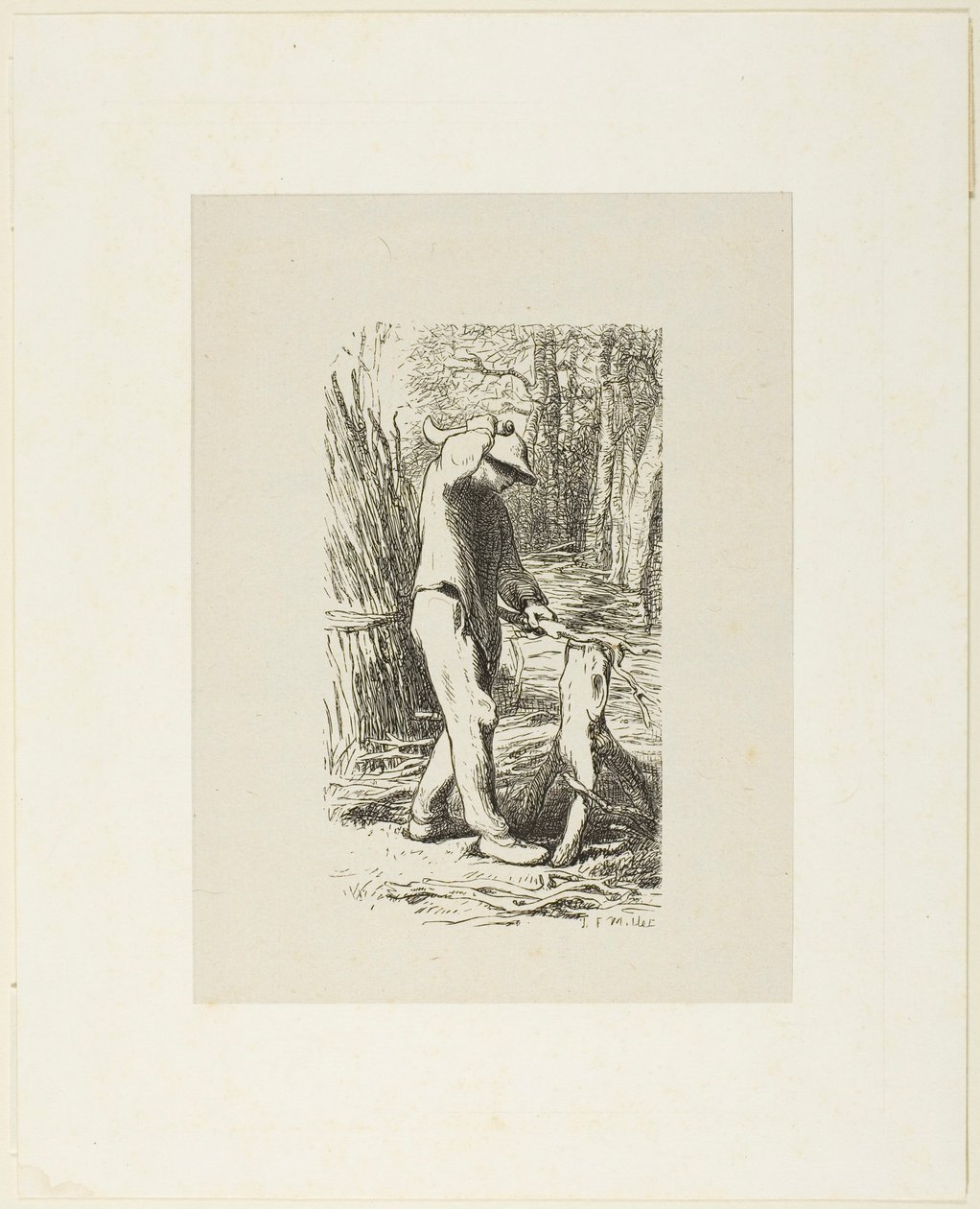 Mennesker, der laver fagots af Jacques Adrien Lavieille
