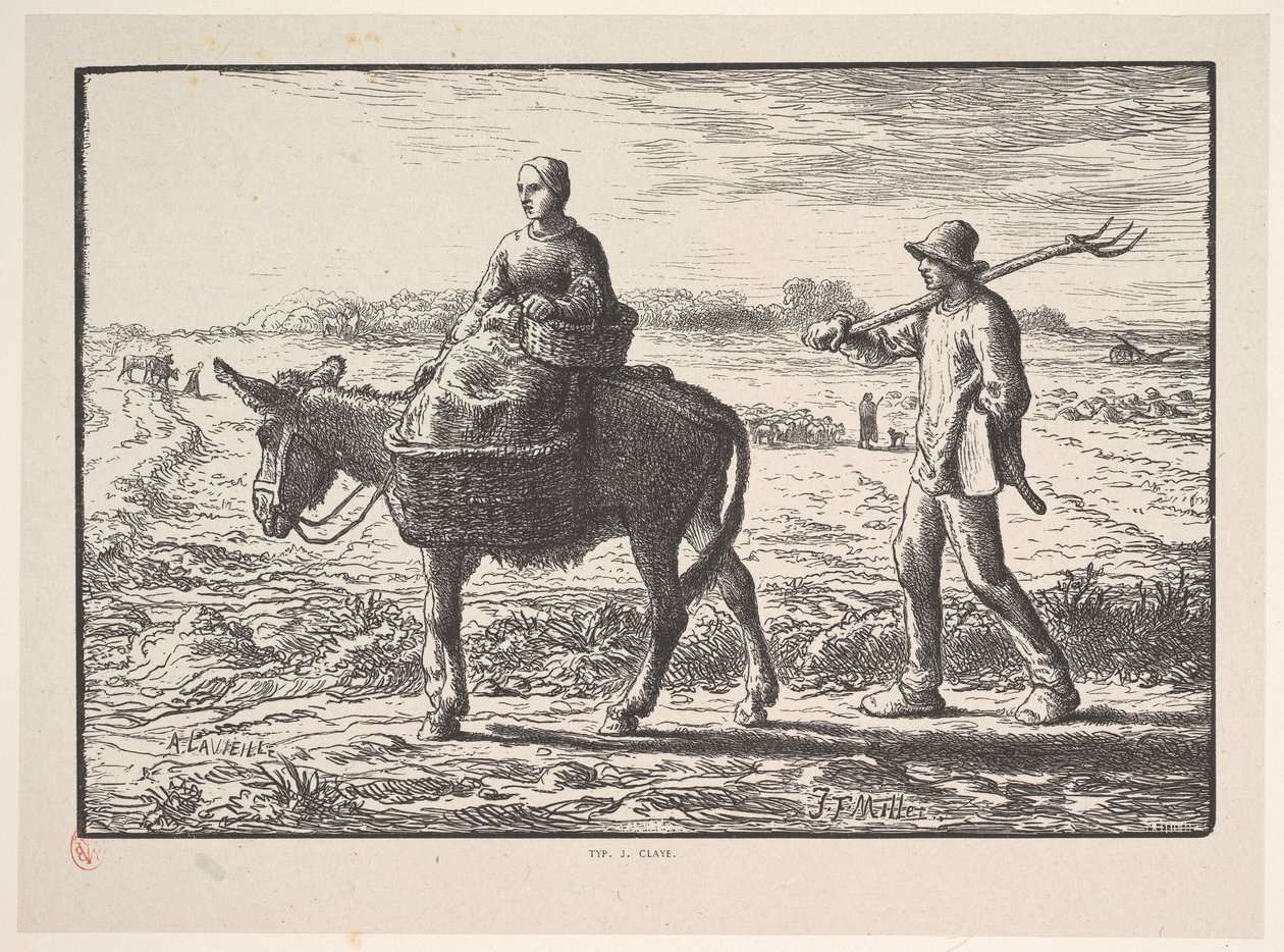 Morgen, fra serien, Fire gange om dagen, 1830-75. af Jacques Adrien Lavieille
