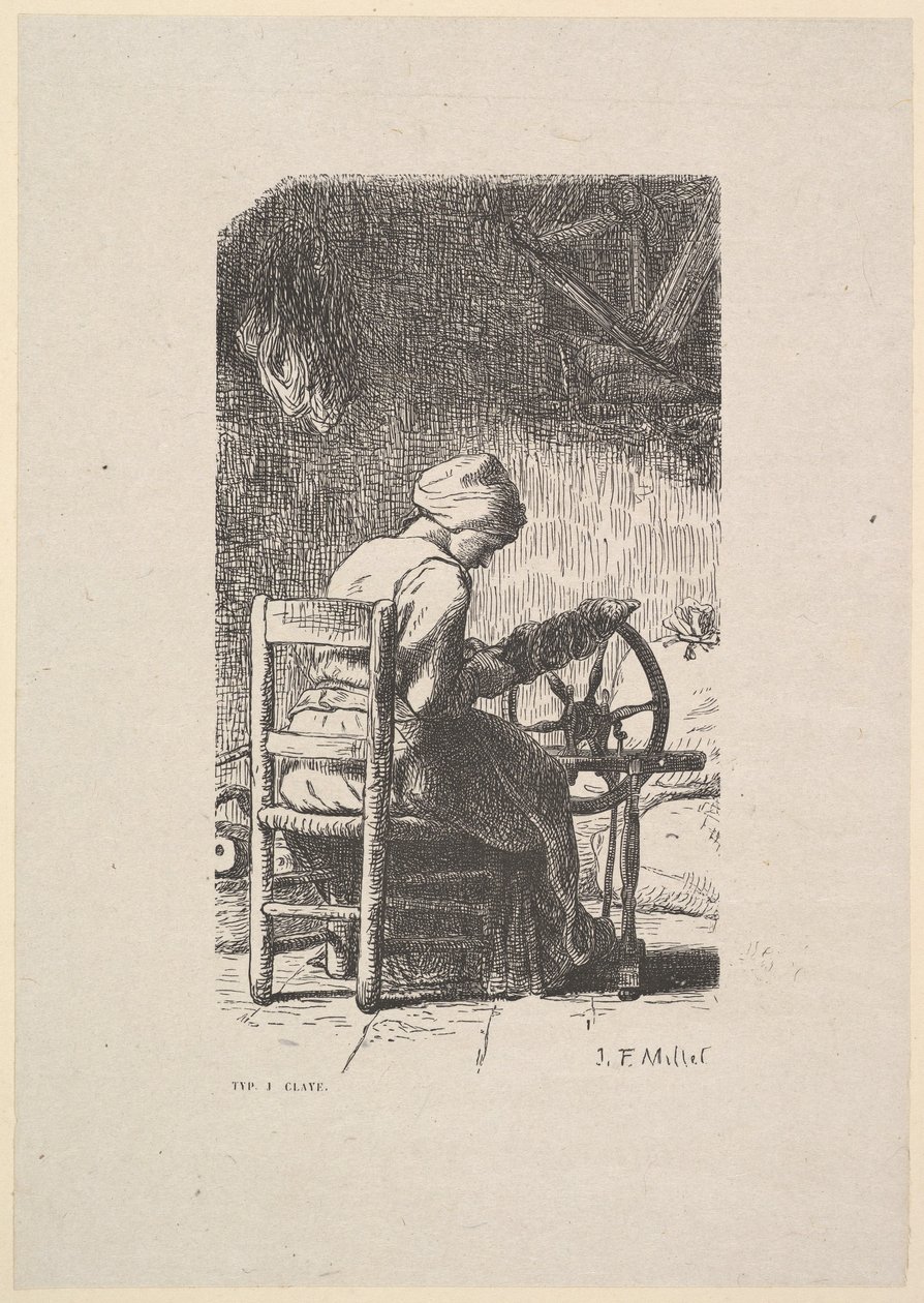 Spinneren, 1853. af Jacques Adrien Lavieille