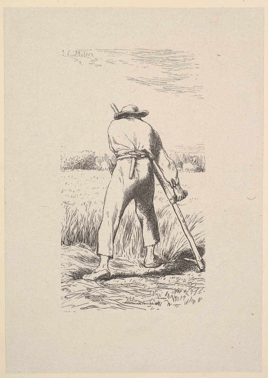The Wheat Reaper, 1853. af Jacques Adrien Lavieille