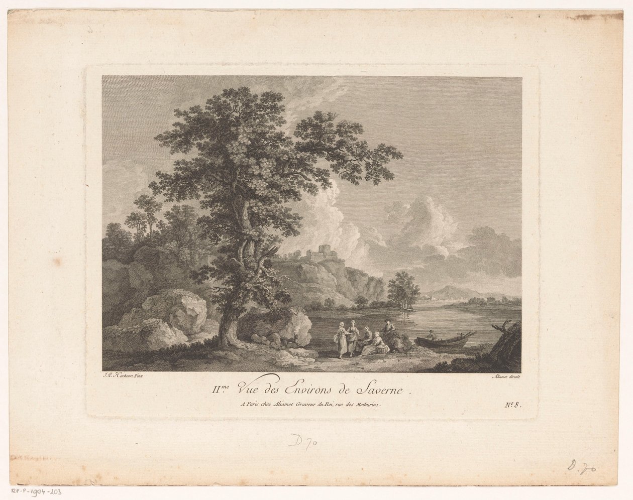 Landskab i nærheden af ​​Saverne IIme vue des environs de Saverne (titel på objekt) af Jacques Aliamet (possibly)