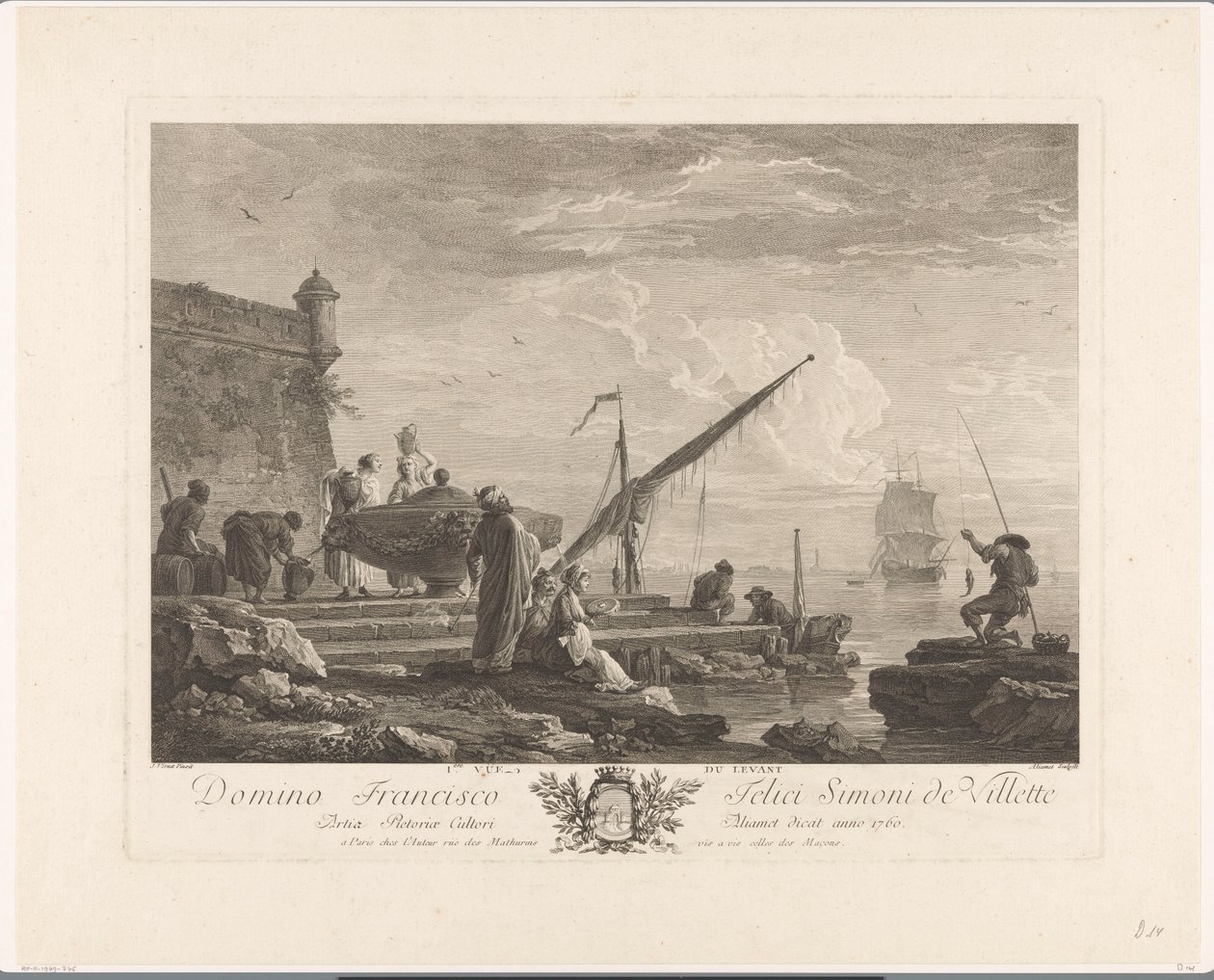 Figurer på en flodbred i Levanten 1ere vue du Levant (titel på objekt) af Jacques Aliamet