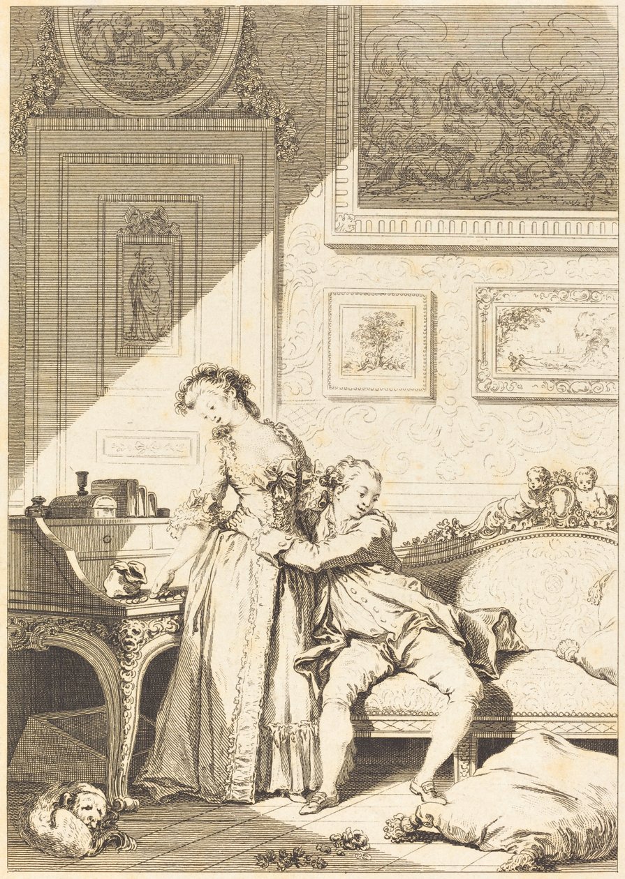 En elendig galant svindlerkvinde af Jacques Aliamet and Antoine Jean Duclos after Jean Honoré Fragonard