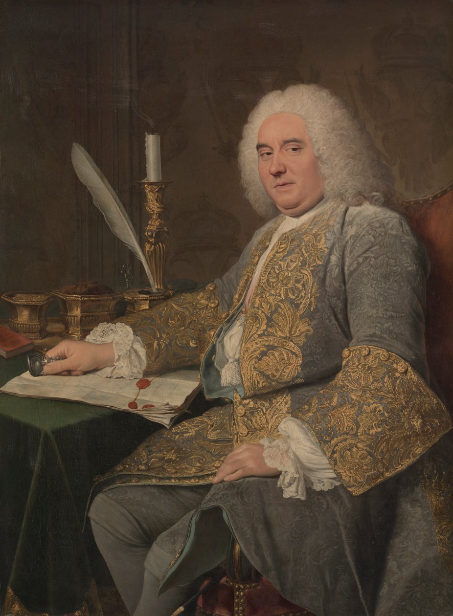 Portræt af Jean-Gabriel du Theil ved underskrivelsen af Wien-traktaten, 1738-1740. af Jacques Andre Joseph Camelot Aved