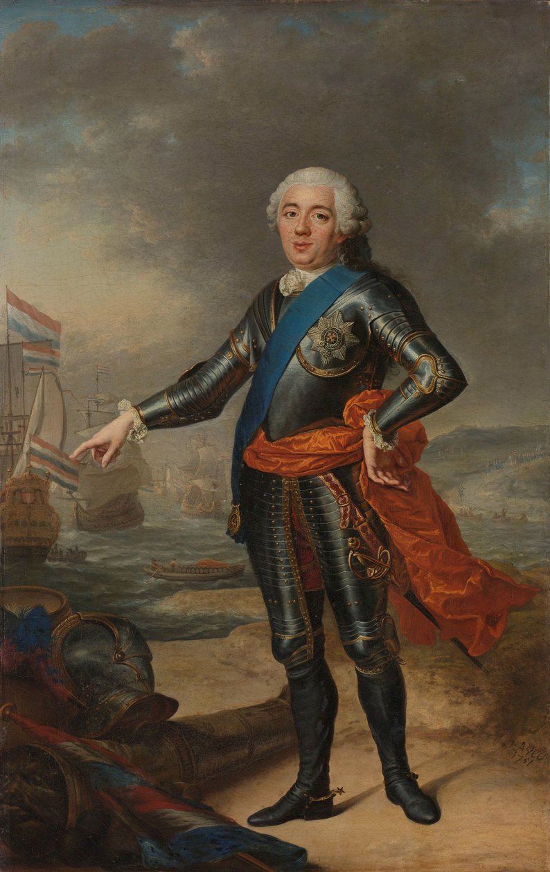 Portræt af Vilhelm IV Willem IV (1711-1751). Prins af Orange-Nassau af Jacques André Joseph Aved