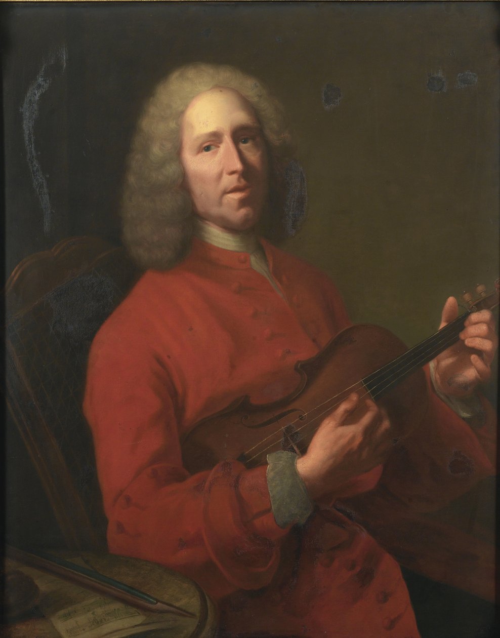 Portræt af komponisten Jean-Philippe Rameau 1683-1764, 1728 af Jacques Andre Joseph Camelot Aved