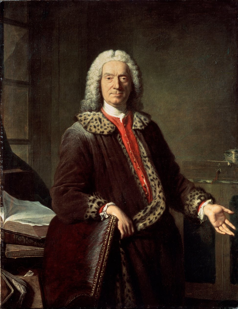 Portræt af digteren og tragedien Prosper Jolyot de Crébillon, 1746 af Jacques Andre Joseph Camelot Aved