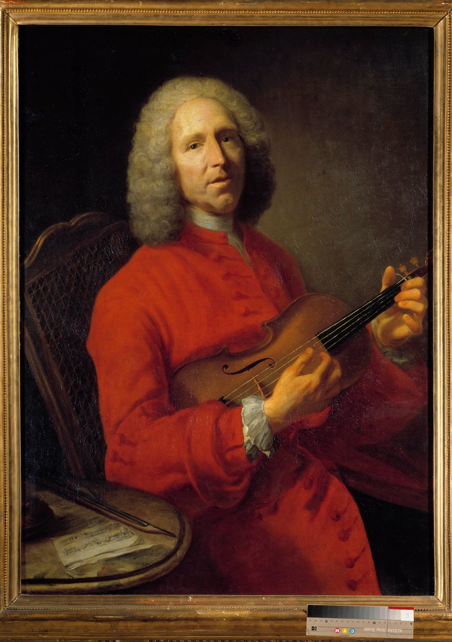 Portræt af Jean-Philippe (Jean philippe) Rameau (1683-1764), fransk komponist. Portræt af Jacques Andre Joseph Ave, dit le Camelot eller Avet le Batave (1702-1766). Museum of Fine Arts i Dijon. af Jacques Andre Joseph Camelot Aved
