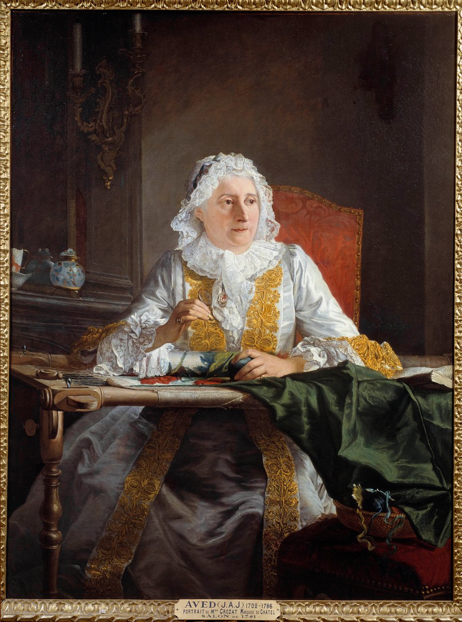 Portræt af Madame Antoine Crozat, Marquise of Chatel Maleri af Joseph Avad dit Le Batave (1702-1766) 1741 Søn. 1,38x1,04 m Montpellier, Fabre Museum af Jacques Andre Joseph Camelot Aved