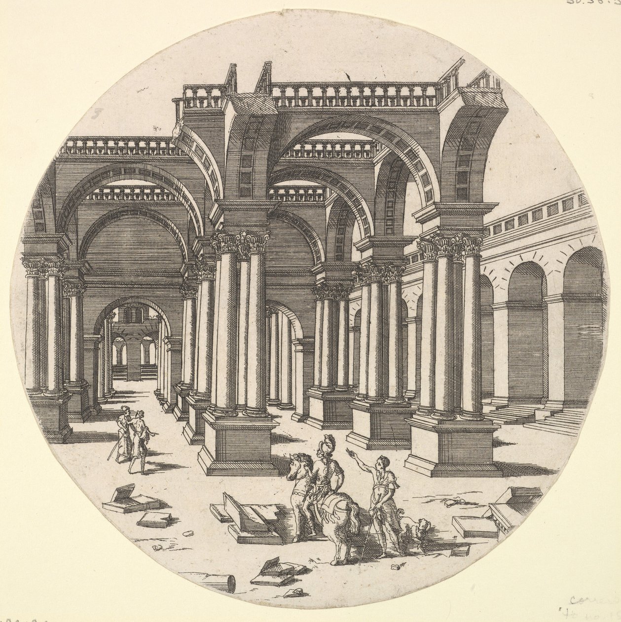 Perspektivudsigt, Isis-templet, 1551. af Jacques Androuet Du Cerceau
