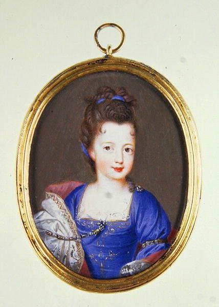 Miniature af prinsesse Louise Stuart, ca. 1700 af Jacques Antoine Artaud