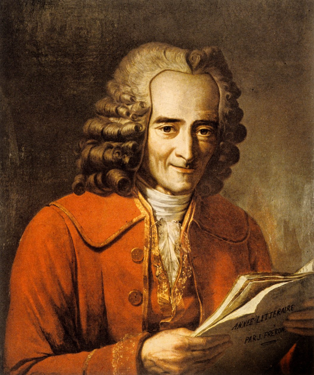 Francois Marie Arouet, dit Voltaire (1694-1778) fransk forfatter og filosof (litografi) af Jacques Augustin Catherine (after) Pajou