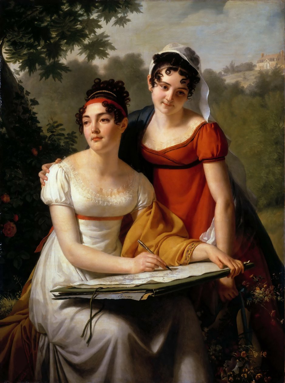 Portrætter af Mesdemoiselles Duval, første kvartal af 1800-tallet. af Jacques Augustin Catherine Pajou