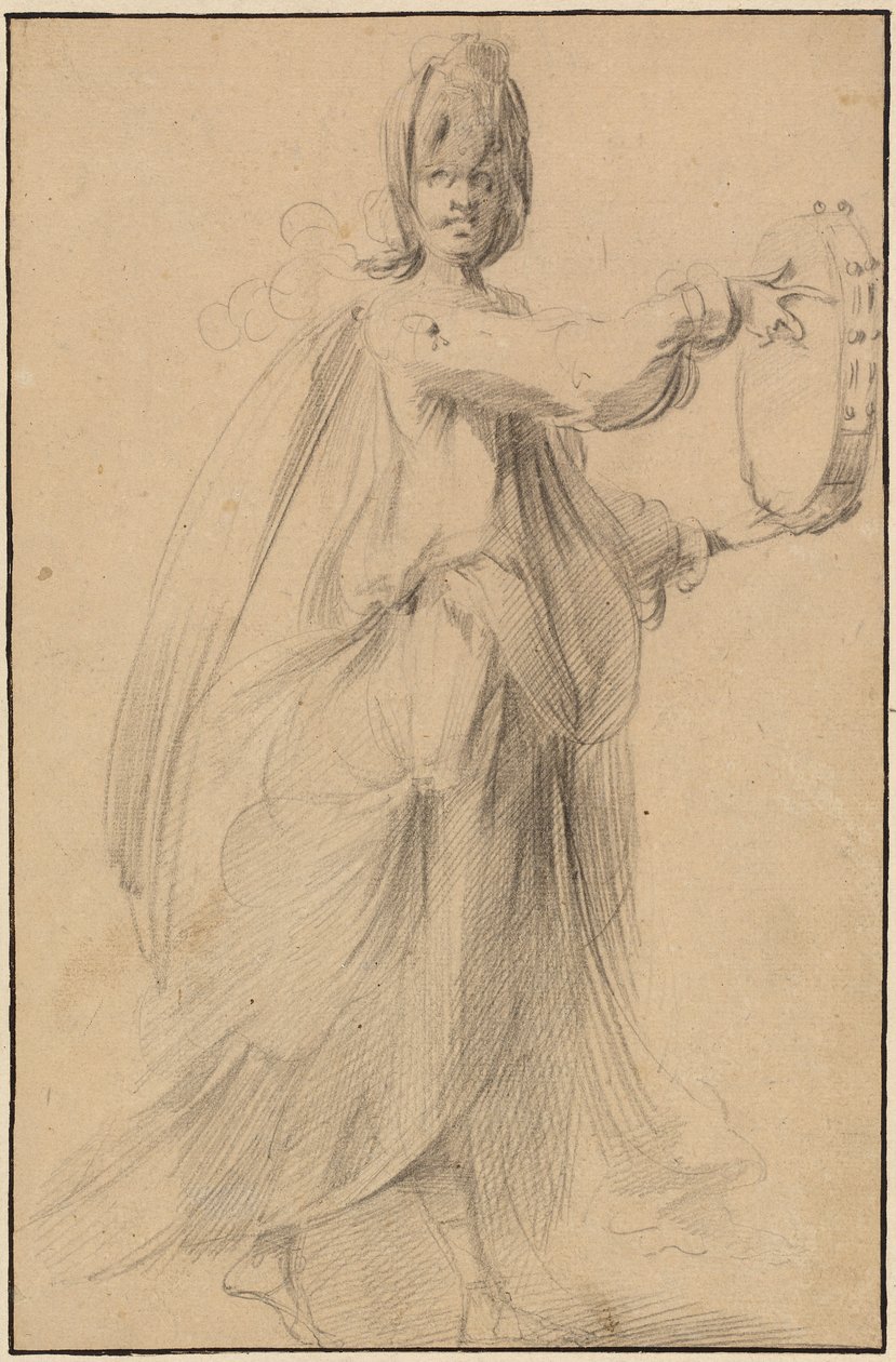 Danser med tamburin af Jacques Bellange