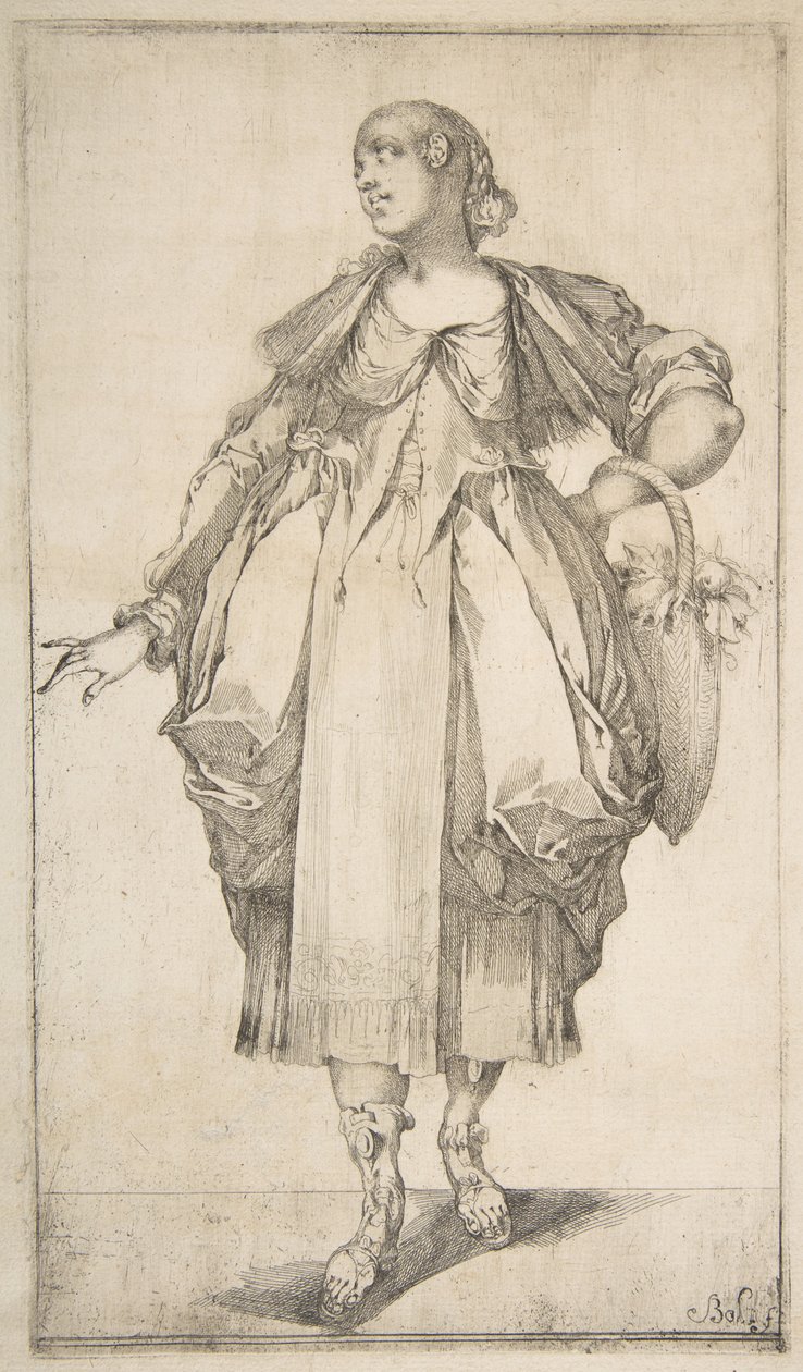 Gartner med en kurv på armen, fra Hortulanae-serien, 1612-16. af Jacques Bellange