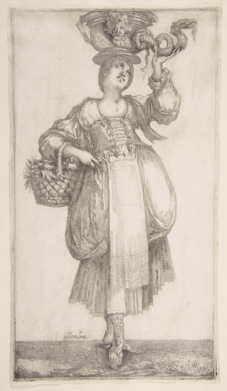 Hortulana, fra Hortulanae-serien, 1611. af Jacques Bellange