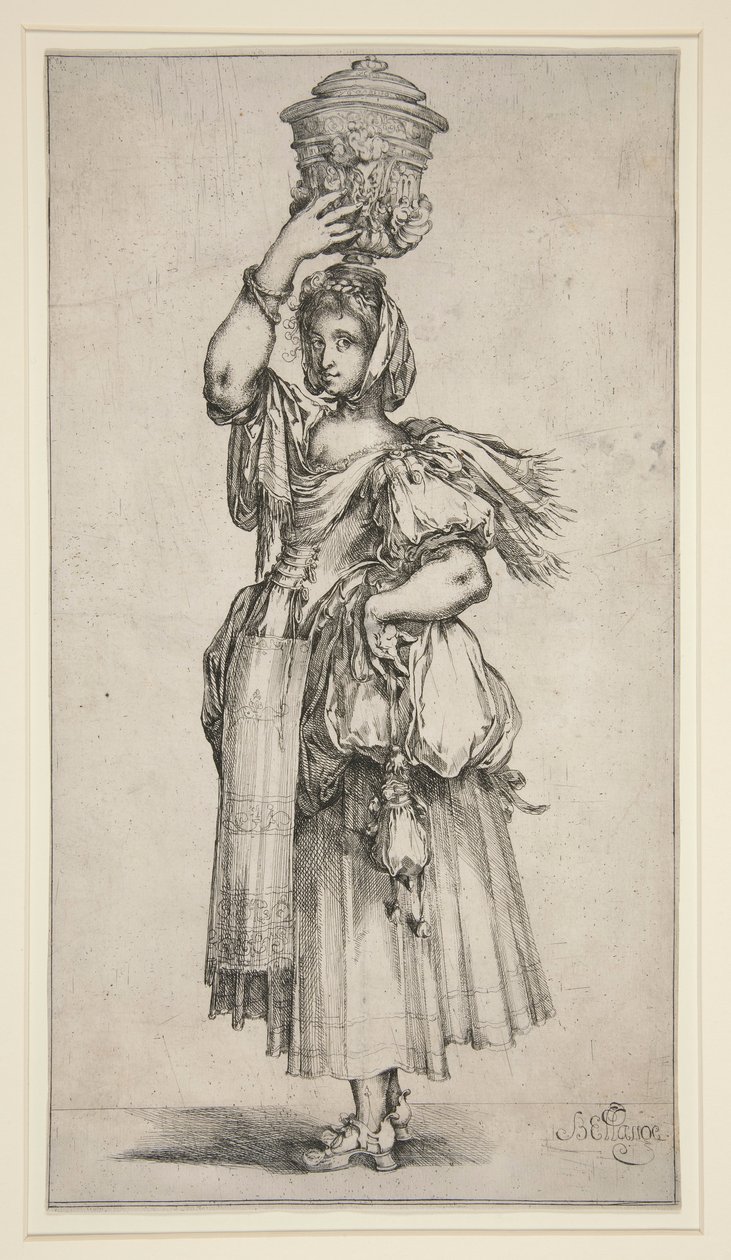 Havearbejde i en vase af Jacques Bellange