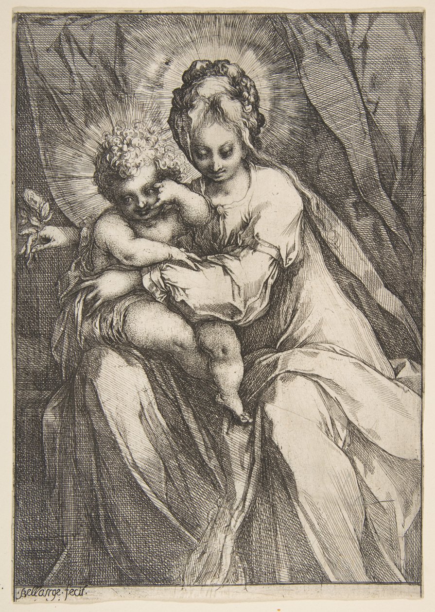 Madonna med en rose, 1595-1616. af Jacques Bellange
