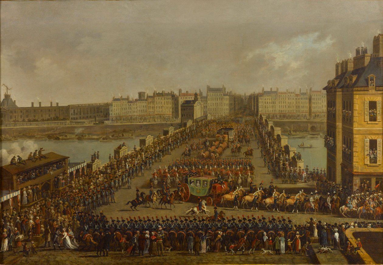 Den kejserlige procession på vej til kroningsceremonien den 2. december 1804, 1805. af Jacques Bertaux