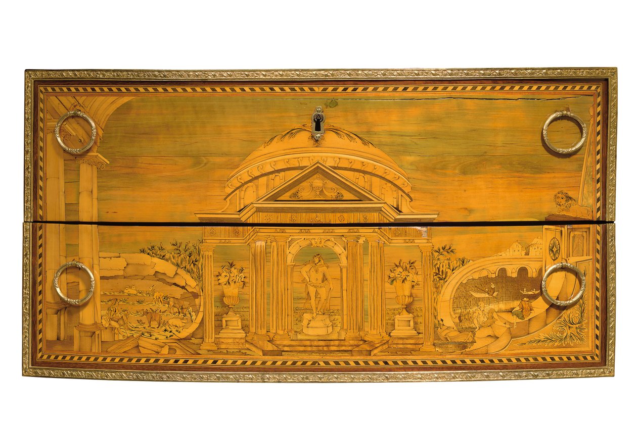 Detalje af en Louis XVI-kommode, ca. 1770-75 af Jacques Birckle