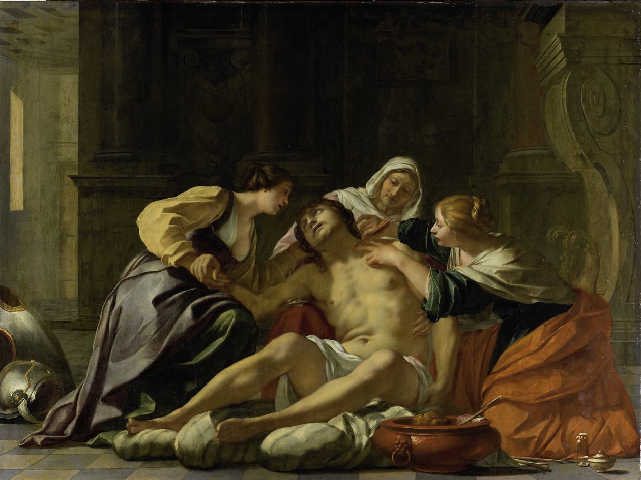 Sankt Sebastian Plejes af Irene og hendes hjælpere af Jacques Blanchard