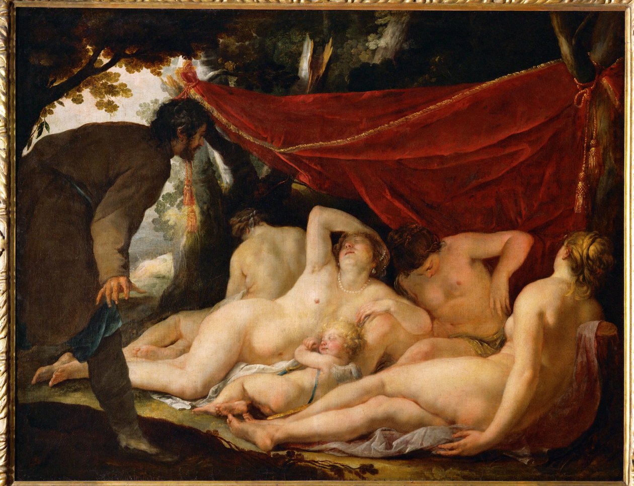 Venus og Gratierne overraskes af en dødelig ... af Jacques Blanchard