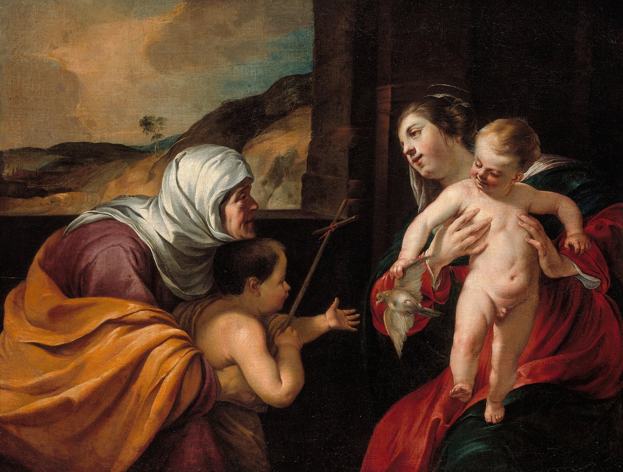 Jomfru og barn med Saint Elizabeth og spædbarnet Saint John the Baptist, 162829. af Jacques Blanchard