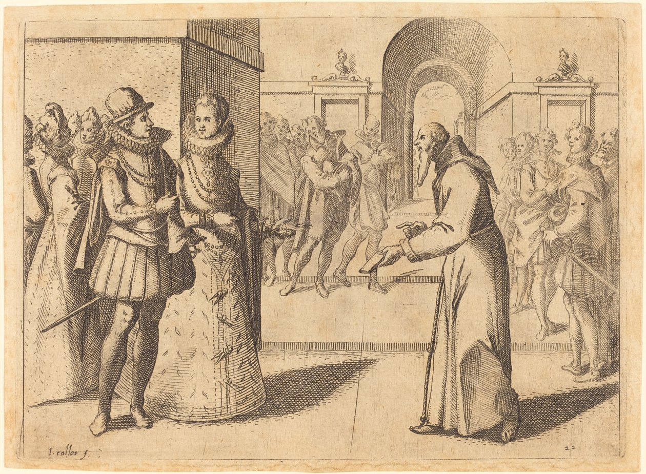 En Capucin, der bringer tak til kongen af Bayern af Jacques Callot
