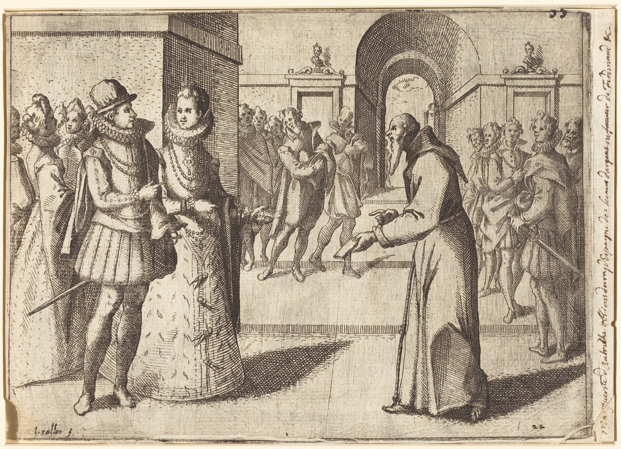 En kapuciner bringer tak fra kongen af Bayern [recto] af Jacques Callot