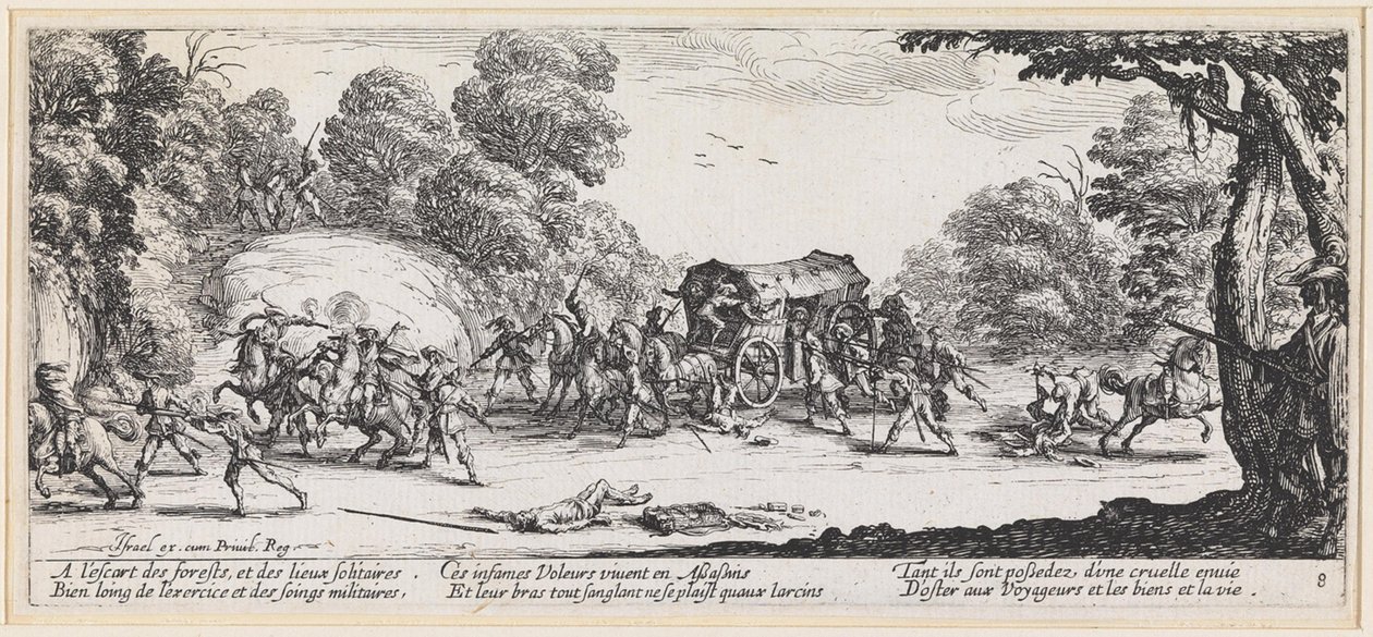 Overfald på en rejsebus af Jacques Callot