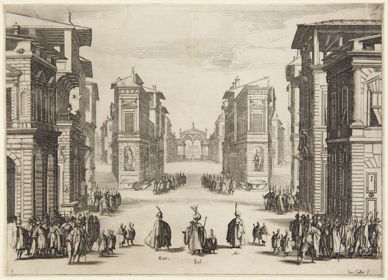 Akt 1, fra serien Soliman af Jacques Callot
