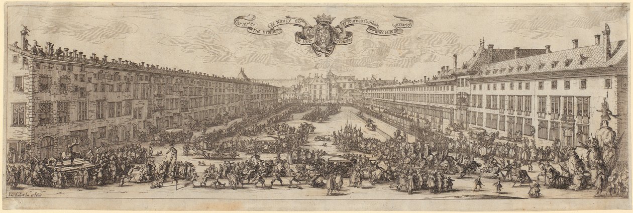 Udsigt over Rue Neuve i Nancy af Jacques Callot