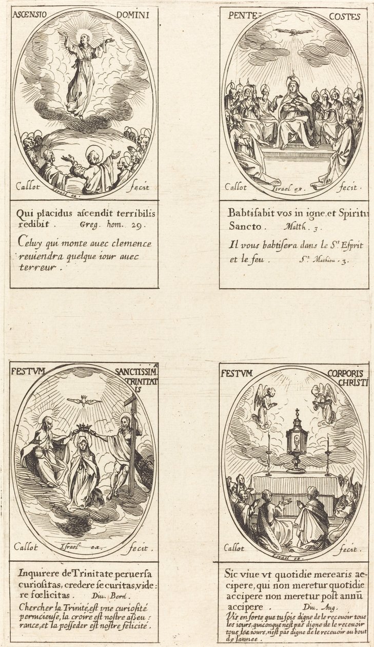 Ascension; pinse; Treenighed; Jesu legeme af Jacques Callot