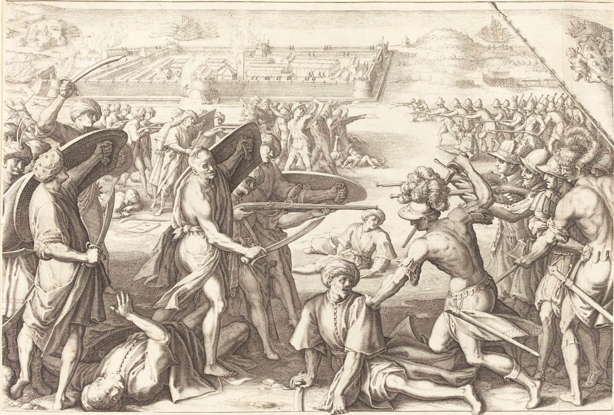 Angreb på de ydre forter af knogle af Jacques Callot