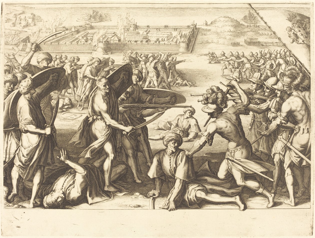 Angreb på de ydre forter af knogle af Jacques Callot