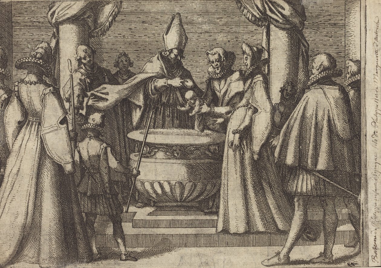 Dåben af prinsen af Spanien [verso] af Jacques Callot