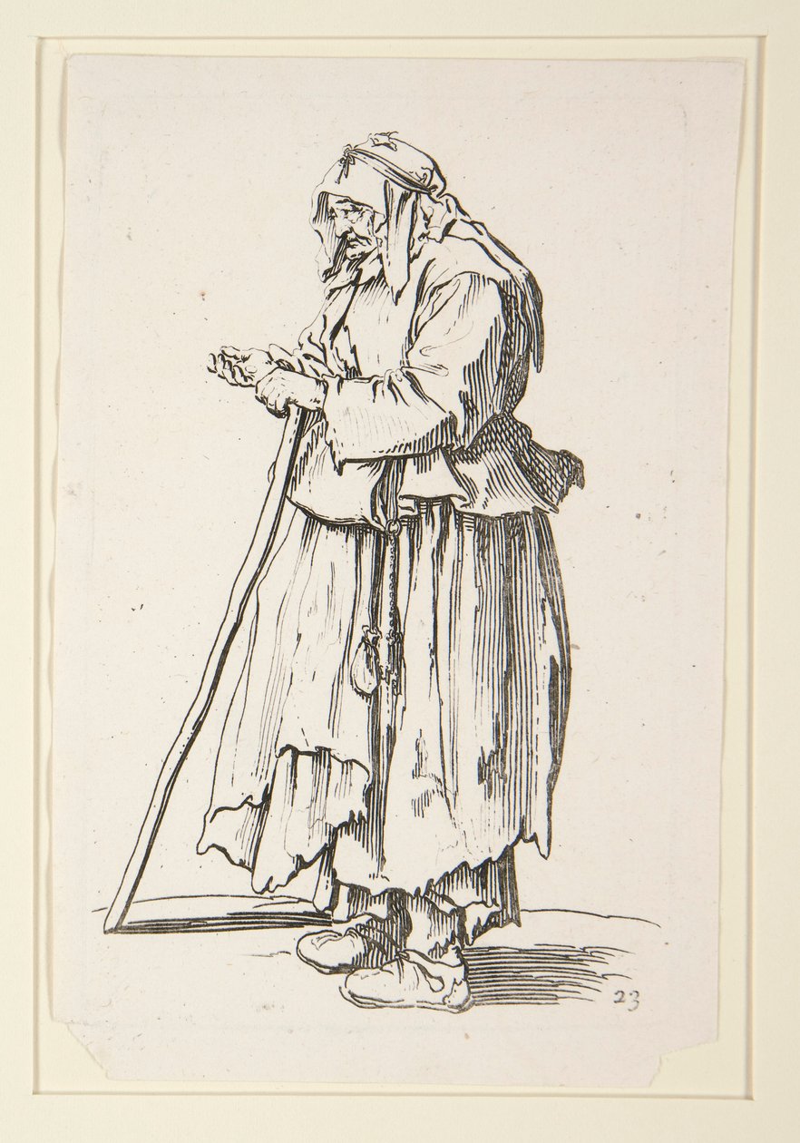 Tigger-kvinde, der modtager almisse, fra The Beggars af Jacques Callot