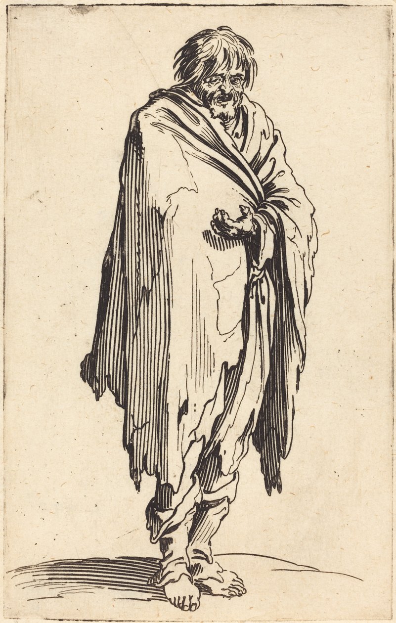 Tigger med bare hoved og fødder, c.1622 af Jacques Callot