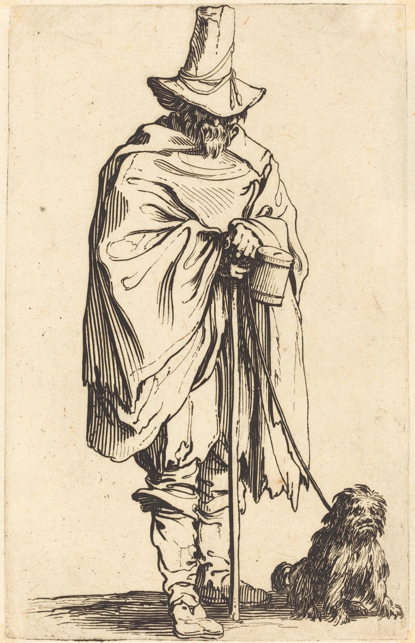 Tigger med hund, c.1622 af Jacques Callot