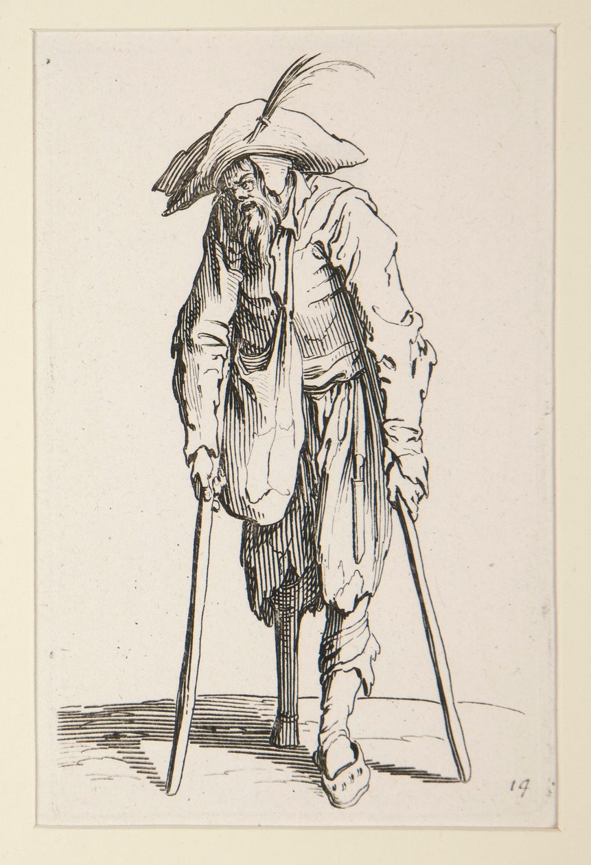 Tigger med træben, fra The Beggars (Le mendiant a la jambe de bois) af Jacques Callot