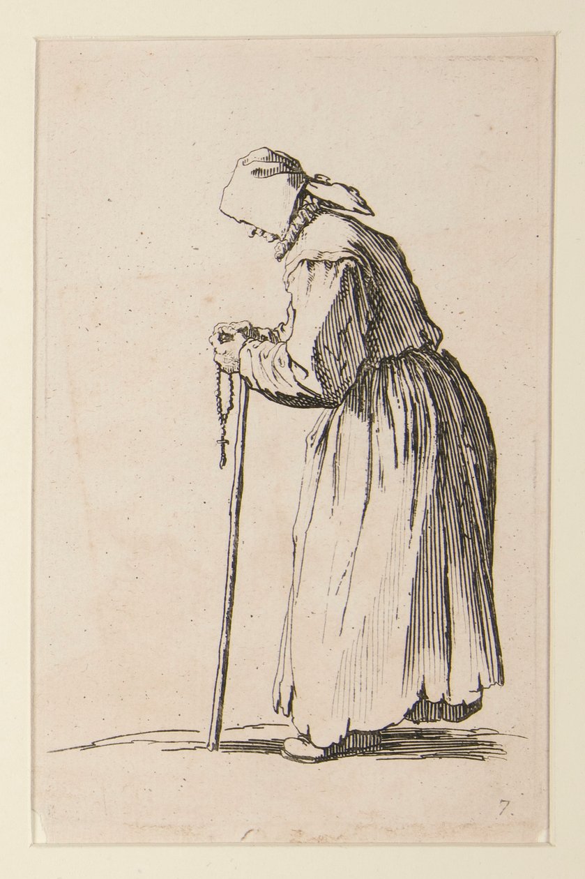 Tiggerkvinde med rosenkrans, fra The Beggars (La mendiante aux rosaire) af Jacques Callot