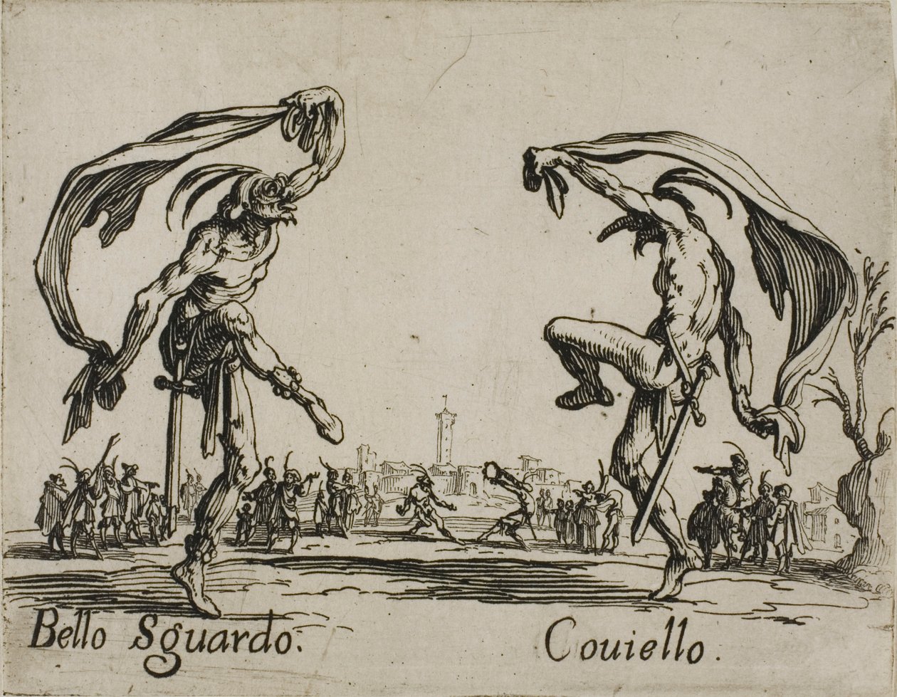 Bello Sguardo - Coviello, plade 18 fra Balli di Sfessania af Jacques Callot