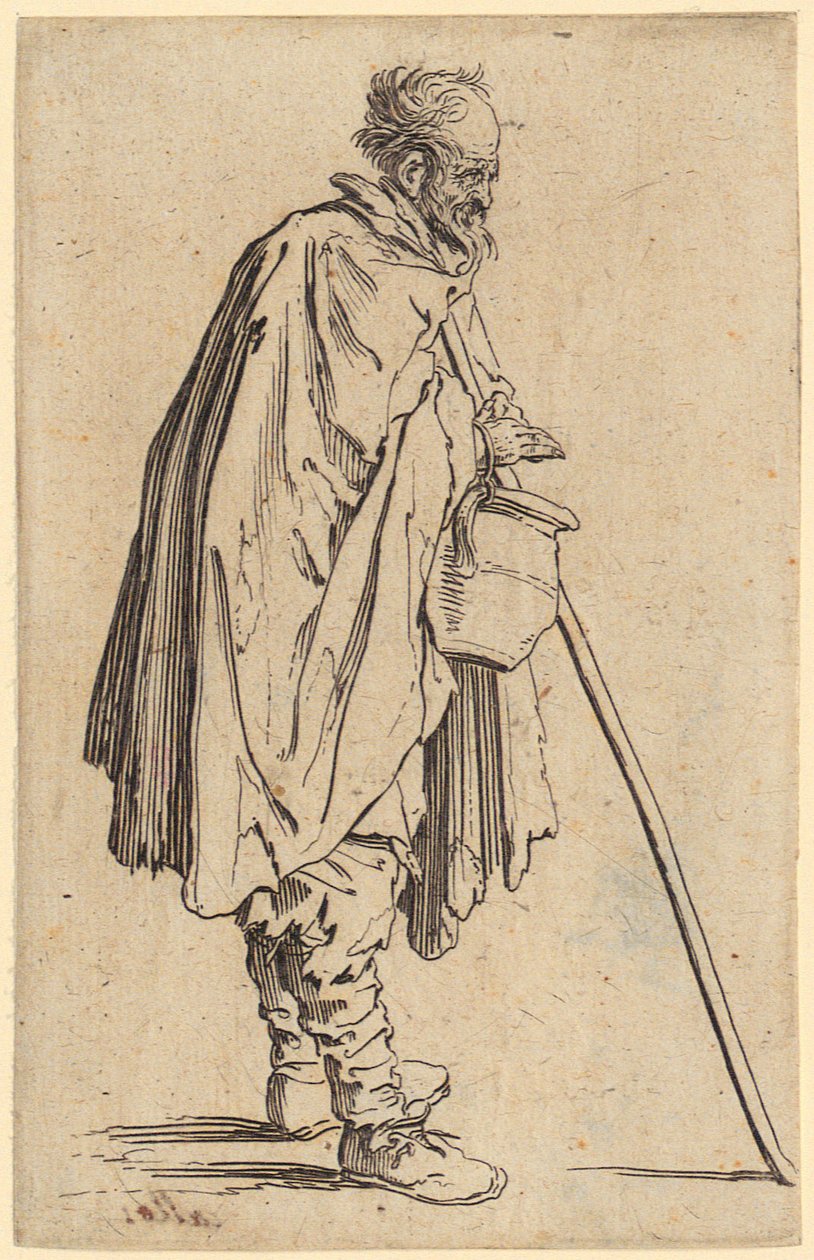 Tigger med en krukke, blad 6 fra serien «Tiggerne» af Jacques Callot